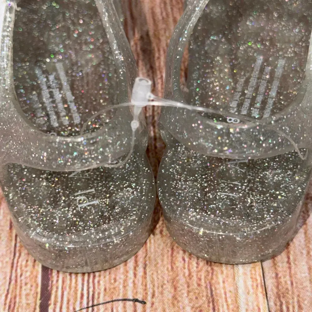 The Children's Place Glitter Jelly Sandals Size 8 nwot